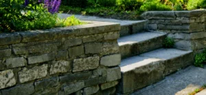 retaining walls with steps and plants in it campobello sc